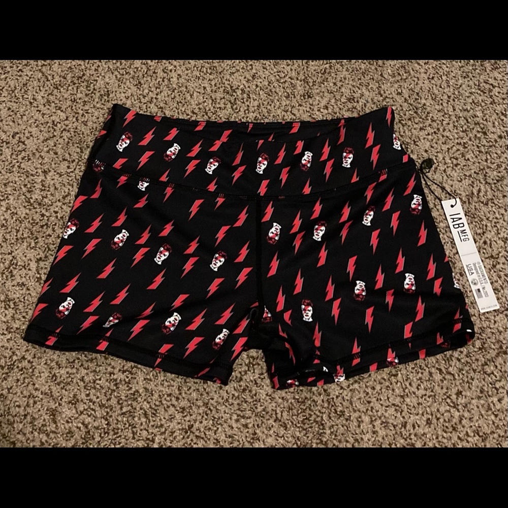 iab 3 inch workout shorts with David Bowie design